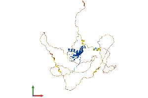 AlphaFold protein structure predicition of Mouse Recombinant Sox11 Protein, UniprotID Q7M6Y2 (SOX11 Protein (AA 1-395) (His tag))