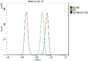 Flow Cytometry analysis of A431 cells using anti- SMARCA2/BRM antibody (ABIN7600365).