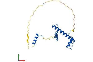 AlphaFold protein structure predicition of Human Recombinant TAF12 Protein, UniprotID Q16514