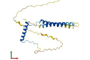 AlphaFold protein structure predicition of Mouse Recombinant Ccdc28b Protein, UniprotID Q8CEG5