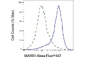 Validation of MARS1 knockdown using flow cytometry. (Recombinant Methionine--tRNA Ligase, Cytoplasmic 抗体)