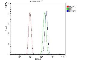 Flow Cytometry analysis of SiHa cells using anti-Mesp2 antibody (ABIN7599353). (Mesp2 抗体  (AA 1-397))