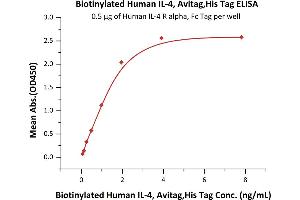 ELISA image for Interleukin 4 (IL4) (AA 25-153) (Active) protein (His tag,AVI tag,Biotin) (ABIN3137668)