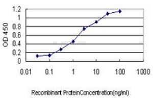 Detection limit for recombinant GST tagged TNFRSF10A is approximately 0. (TNFRSF10A 抗体  (AA 105-204))