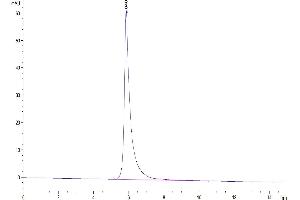 Size-exclusion chromatography-High Pressure Liquid Chromatography (SEC-HPLC) image for SARS-CoV-2 Spike S1 (AA 14-683) protein (Fc-Avi Tag,Biotin) (ABIN7274410)