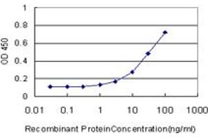 Detection limit for recombinant GST tagged UROS is approximately 1ng/ml as a capture antibody. (UROS 抗体  (AA 1-265))