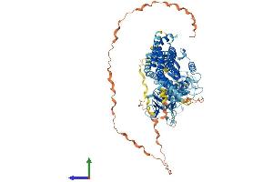 AlphaFold protein structure predicition of Human Recombinant DNM3 Protein, UniprotID Q9UQ16