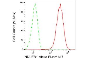 Flow cytometric analysis of NDUFB1 expression in HepG2 cells using NDUFB1 antibody (ABIN7799545), 1:1,000). (Recombinant NDUFB1 抗体)