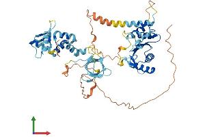 AlphaFold protein structure predicition of Human Recombinant GIN1 Protein, UniprotID Q9NXP7