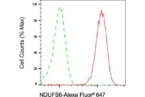 Flow cytometric analysis of NDUFS6 expression in A549 cells using NDUFS6 antibody (ABIN7799558), 1:2,000).