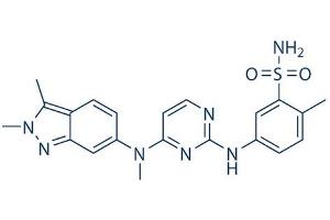 Chemical structure of Pazopanib , a Multi target receptor tyrosine kinase inhibitor.