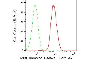 Flow cytometric analysis of MutL homolog 1 expression in H9c2 cells using MutL homolog 1 antibody (ABIN7799498), 1:2,000). (Recombinant MLH1 抗体)
