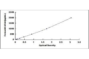 Typical standard curve (Anti-Coagulation Factor II Antibody (Anti-F2) ELISA 试剂盒)