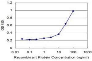 Detection limit for recombinant GST tagged TPD52 is approximately 1ng/ml as a capture antibody. (TPD52 抗体  (AA 100-184))