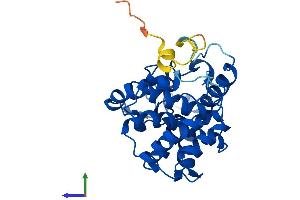 AlphaFold protein structure predicition of Human Recombinant MIOX Protein, UniprotID Q9UGB7