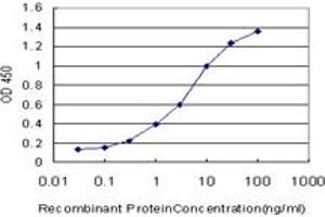 Detection limit for recombinant GST tagged IFI35 is approximately 0. (IFI35 抗体  (AA 189-288))