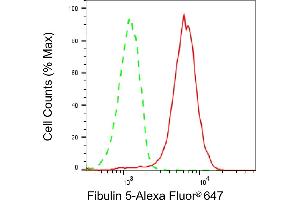 Flow cytometric analysis of Fibulin 5 expression in HAP-1 cells using Fibulin 5 antibody (ABIN7798618), 1:2,000). (Recombinant Fibulin 5 抗体)