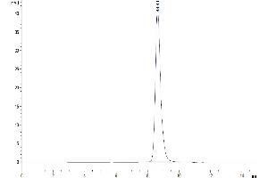Size-exclusion chromatography-High Pressure Liquid Chromatography (SEC-HPLC) image for Tumor Necrosis Factor (Ligand) Superfamily, Member 11 (TNFSF11) (AA 63-244) protein (ABIN7275516)