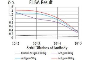 Black line: Control Antigen (100 ng),Purple line: Antigen (10 ng), Blue line: Antigen (50 ng), Red line:Antigen (100 ng)