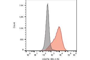 Separation of human PHA stimulated peripheral blood mononuclear cells stained using anti-human CD279 (EH12. (PD-1 抗体  (PE))