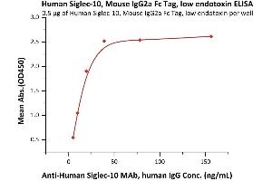ELISA image for Sialic Acid Binding Ig-Like Lectin 10 (SIGLEC10) (AA 17-546) protein (Fc Tag) (ABIN6253519)