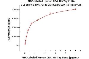 ELISA image for CD4 (CD4) (AA 26-390) (Active) protein (FITC,His tag) (ABIN6933655)