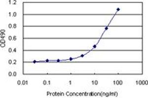 Sandwich ELISA detection sensitivity ranging from 1 ng/mL to 100 ng/mL. (ACY1 (人) Matched Antibody Pair)