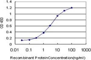 Detection limit for recombinant GST tagged ABL2 is approximately 0. (ABL2 抗体  (AA 743-842))