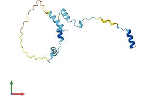 AlphaFold protein structure predicition of Human Recombinant RPS19BP1 Protein, UniprotID Q86WX3