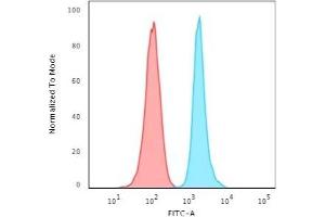 Flow Cytometric Analysis of HeLa cells using Ki67 Mouse Monoclonal Antibody (MKI67/2465). (Ki-67 抗体  (AA 2293-2478))