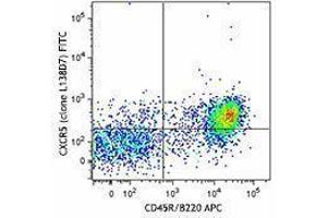 Flow Cytometry (FACS) image for anti-Chemokine (C-X-C Motif) Receptor 5 (CXCR5) antibody (FITC) (ABIN2661368) (CXCR5 抗体  (FITC))