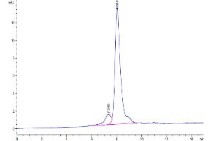 The purity of Cynomolgus NOGOR is greater than 90 % as determined by SEC-HPLC. (Reticulon 4 Protein (RTN4) (AA 27-447) (His tag))