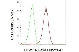 Flow cytometric analysis of PPWD1 expression in HeLa cells using PPWD1 antibody (ABIN7799769), 1:2,000). (PPWD1 抗体)