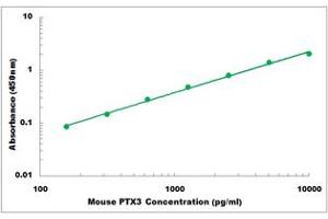 Representative Standard Curve (PTX3 ELISA 试剂盒)