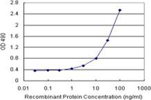 Sandwich ELISA detection sensitivity ranging from 1 ng/mL to 100 ng/mL. (TNFRSF14 (人) Matched Antibody Pair)