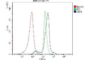 Flow Cytometry analysis of human PBMC cells using anti-CD74 antibody (ABIN7603166). (CD74 抗体  (N-Term))