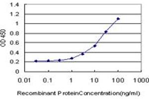 Detection limit for recombinant GST tagged CNR1 is approximately 0. (CNR1 抗体  (AA 1-110))