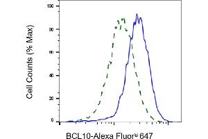 Validation of BCL10 knockdown using flow cytometry. (Recombinant BCL10 Immune Signaling Adaptor 抗体)