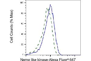 Validation of Nemo like kinase knockdown using flow cytometry. (Recombinant Nemo-Like Kinase 抗体)