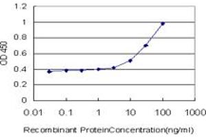 Detection limit for recombinant GST tagged GPD1 is approximately 1ng/ml as a capture antibody. (GPD1 抗体  (AA 1-349))