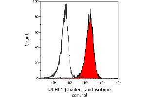 Flow Cytometry (FACS) image for anti-Ubiquitin Carboxyl-terminal Esterase L1 (Ubiquitin Thiolesterase) (UCHL1) (AA 50-100) antibody (ABIN7449527)