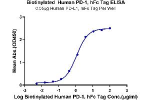 ELISA image for Programmed Cell Death 1 (PDCD1) (AA 25-167) protein (Fc-Avi Tag,Biotin) (ABIN7275422)