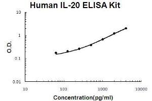 Human IL-20 PicoKine ELISA Kit standard curve (IL-20 ELISA 试剂盒)