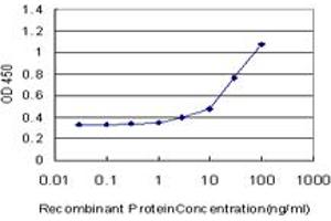 Detection limit for recombinant GST tagged FGF21 is approximately 3ng/ml as a capture antibody. (FGF21 抗体  (AA 30-209))