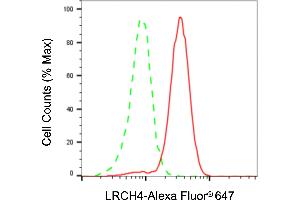 Flow cytometric analysis of LRCH4 expression in HT- cells using LRCH4 antibody (ABIN7799256), 1:2,000).