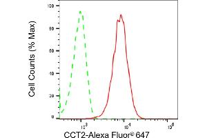 Flow cytometric analysis of CCT2 expression in HepG2 cells using CCT2 antibody (ABIN7798028), 1:2,000).