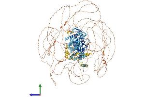 AlphaFold protein structure predicition of Human Recombinant MED1 Protein, UniprotID Q15648