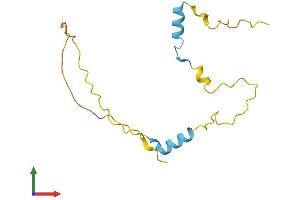 AlphaFold protein structure predicition of Human Recombinant HCFC1R1 Protein, UniprotID Q9NWW0