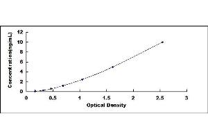 Typical standard curve (Hexosaminidase A ELISA 试剂盒)