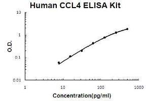 Human CCL4/MIP-1 beta PicoKine ELISA Kit standard curve (CCL4 ELISA 试剂盒)